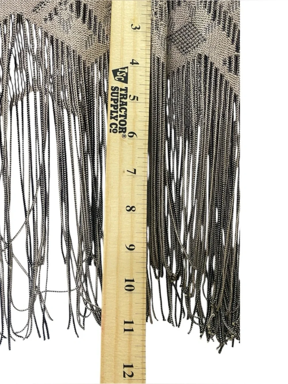 Studio C Taupe Lace Asymmetrical Fringe Dress 18 - Picture 6 of 9